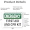 Signmission First Aid And CPR Kit, 10 in W x Rectangle, Vinyl Decal OS-2PACK-EM-D-710-L-10366 - alternate 5